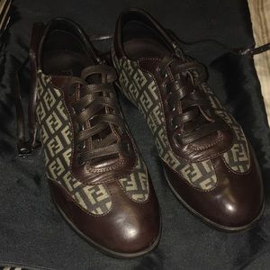 Brown FENDI monogram sneakers